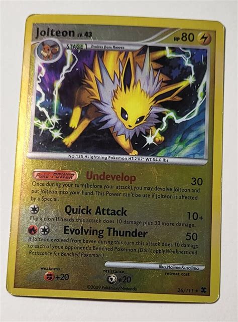 jolteon lv 43 psa|Pokémon 2009 Jolteon Lv. 43 Rare Holographic .